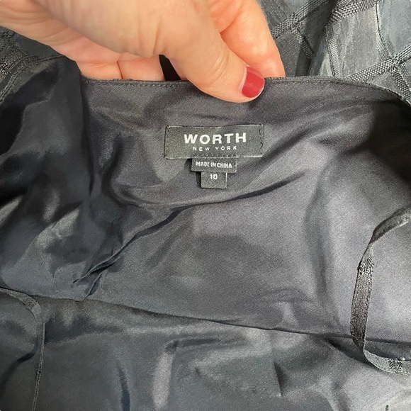 Worth Black Check Square Sleeveless Top Sz 10 - Picture 4 of 7